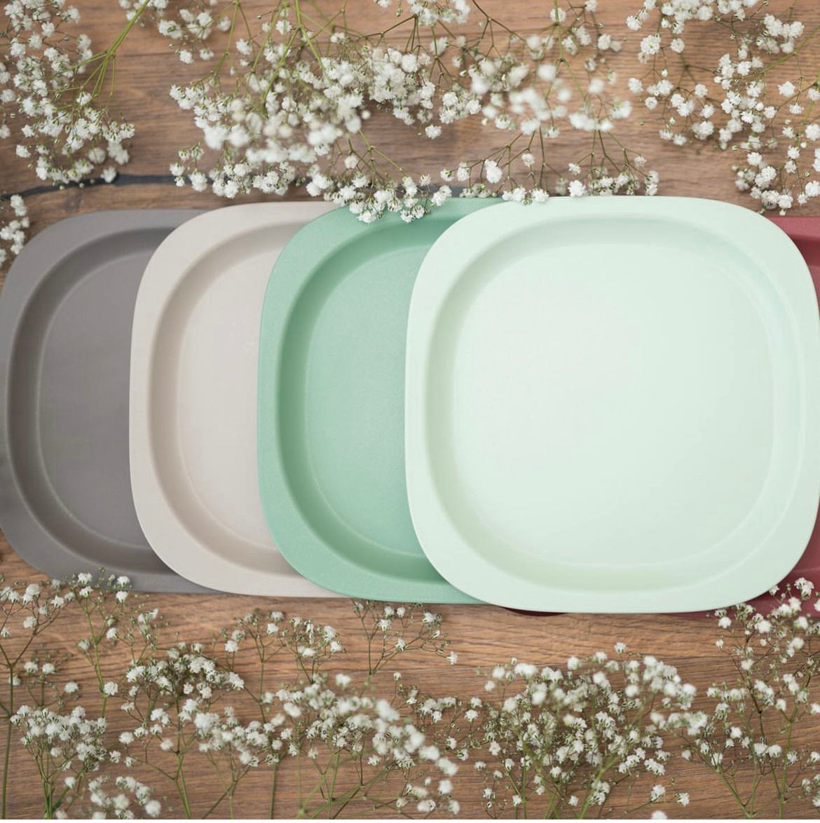 プレート ワインレッド